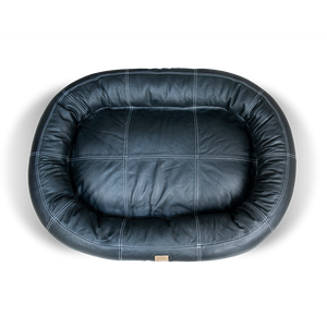 Small Leather Dog Bed - Black