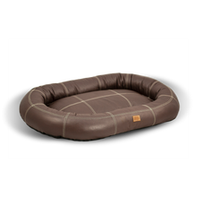 Load image into Gallery viewer, Small Leather Dog Bed - Walnut Brown