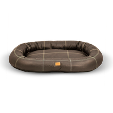 Load image into Gallery viewer, Large Leather Dog Bed - Walnut Brown