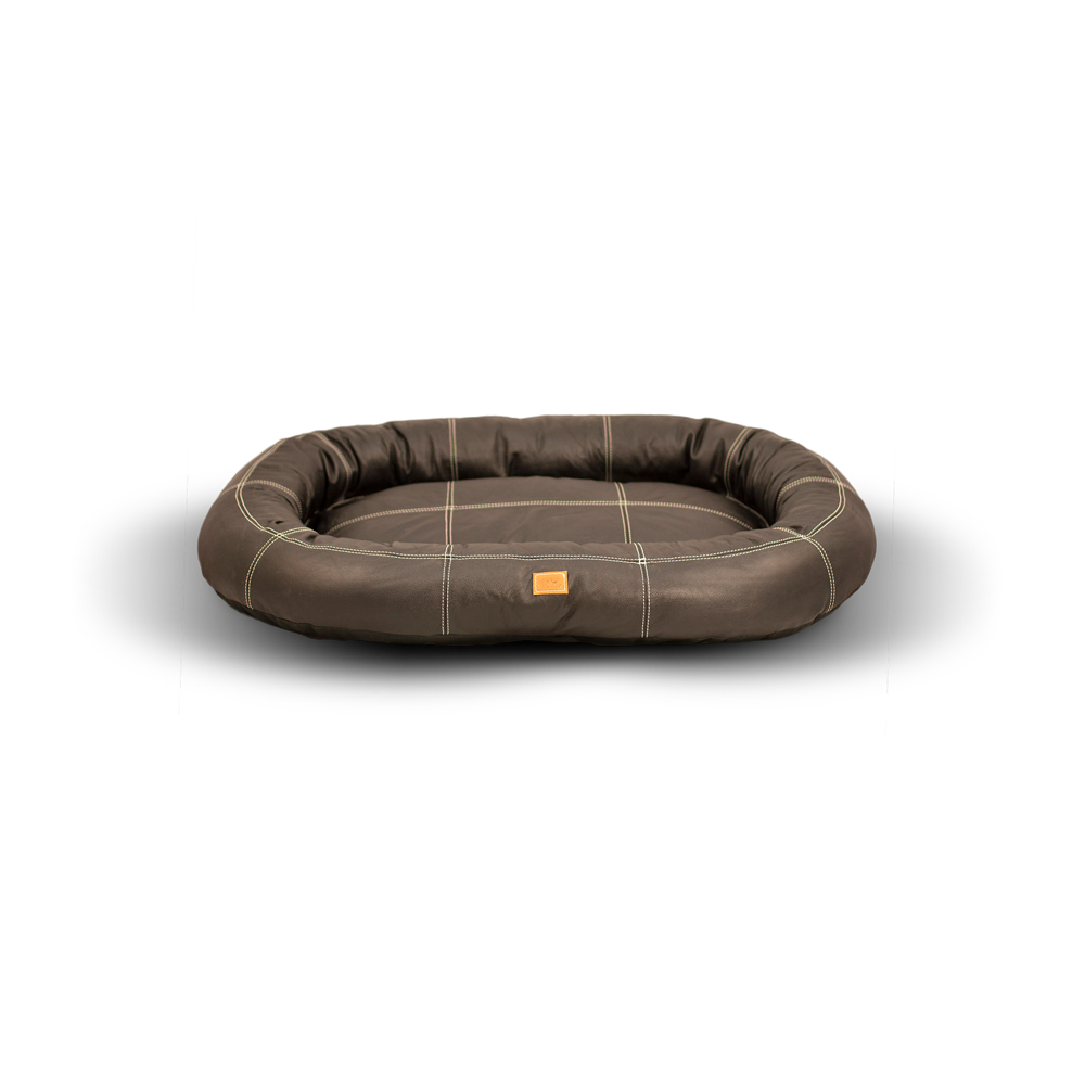 Large leather 2024 dog bed