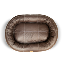 Load image into Gallery viewer, Small Leather Dog Bed - Walnut Brown