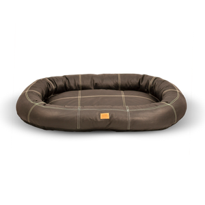 Large Leather Dog Bed - Walnut Brown